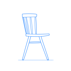 Furniture Side Chairs Nakashima Straight Back Chair Contour Svg Vector, Free Vectors File